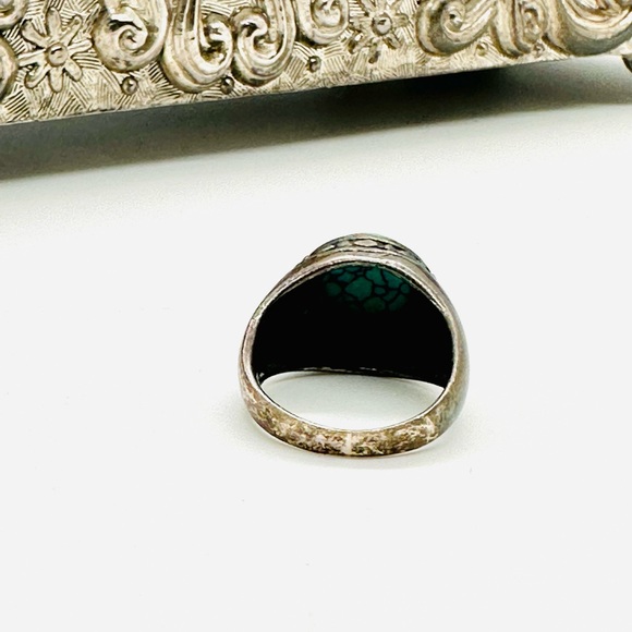 Vintage Turquoise Silver Ring - Picture 12 of 15